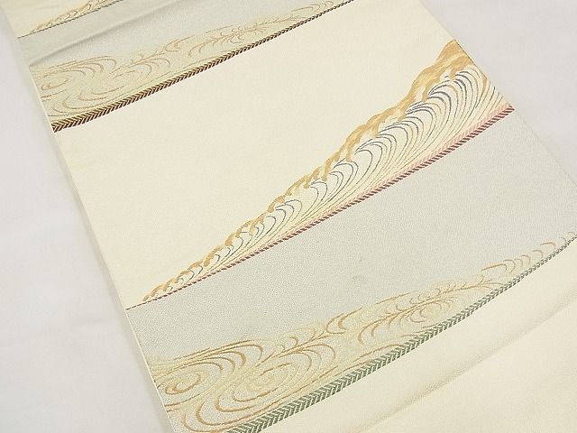 平和屋着物■六通柄袋帯 唐織 光琳水立波文 金糸 逸品 BAAE0792kj