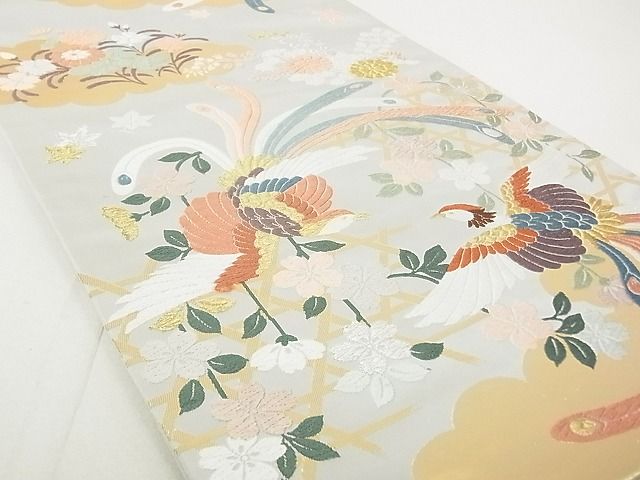 平和屋着物◎六通柄袋帯 唐織 鳳凰文 金糸 逸品 DAAE4098ox