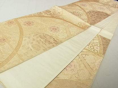 平和屋着物◎六通柄袋帯 正倉院花文 金糸 逸品 DAAE4103ox