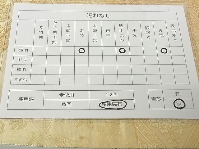 平和屋着物◎六通柄袋帯 正倉院花文 金糸 逸品 DAAE4103ox