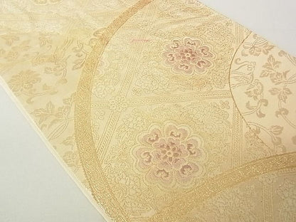 平和屋着物◎六通柄袋帯 正倉院花文 金糸 逸品 DAAE4103ox