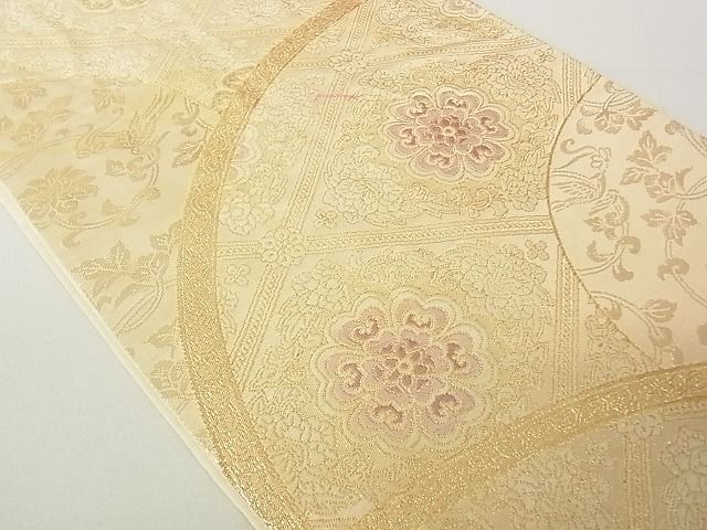 平和屋着物◎六通柄袋帯 正倉院花文 金糸 逸品 DAAE4103ox