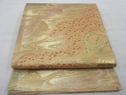平和屋着物◎六通柄袋帯 松彩 金糸 逸品 BAAE5022cm