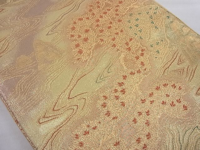 平和屋着物◎六通柄袋帯 松彩 金糸 逸品 BAAE5022cm