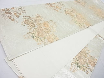 平和屋着物◎六通柄袋帯 秋草文 金銀糸 逸品 BAAE5051cm