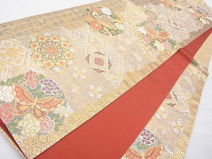 平和屋着物◎太鼓柄袋帯 唐織 麗光小袖 金銀糸 逸品 BAAE5055cm