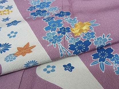 平和屋本店●極上　人間国宝　五代　田畑喜八　訪問着　駒刺繍　枝垂れ花文　金糸　正絹　逸品　未使用　KAAA1011kk4