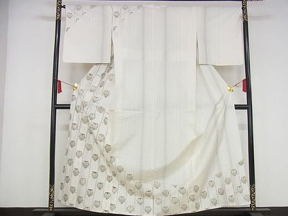 平和屋本店■極上 山口美術織物 皇室 伊勢神宮御用 西陣織 訪問着 単衣 紬地 総刺繍 梟 ミミズク 正絹 逸品 KAAA1041kk4