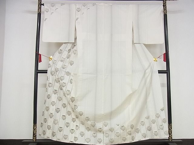 平和屋本店■極上 山口美術織物 皇室 伊勢神宮御用 西陣織 訪問着 単衣 紬地 総刺繍 梟 ミミズク 正絹 逸品 KAAA1041kk4