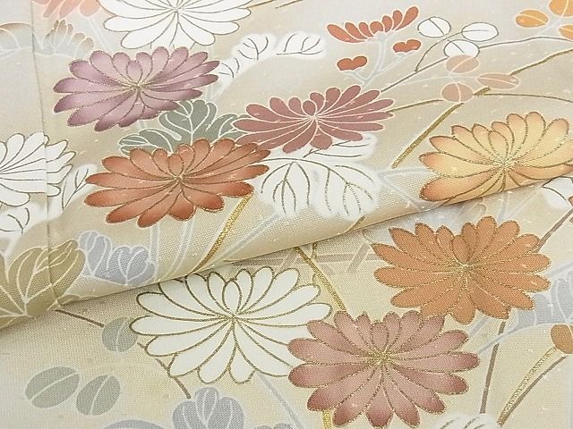 平和屋本店■極上　創業460年・千總　訪問着　流水草花文　金彩　正絹　逸品　KAAA1044kk4