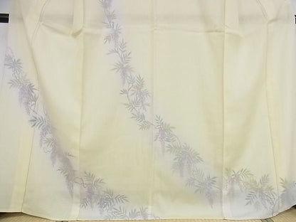 平和屋本店■極上　訪問着　無双仕立て　紗袷　紗×絽　手描き　藤花房　暈し染め　正絹　逸品　KAAA1046kk4