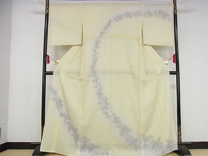 平和屋本店■極上　訪問着　無双仕立て　紗袷　紗×絽　手描き　藤花房　暈し染め　正絹　逸品　KAAA1046kk4