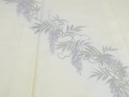 平和屋本店■極上　訪問着　無双仕立て　紗袷　紗×絽　手描き　藤花房　暈し染め　正絹　逸品　KAAA1046kk4