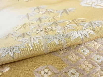 平和屋本店●極上 訪問着 総刺繍 吉祥草花文 暈し染め 金糸 ロング丈 正絹 逸品 KAAA1051kk4
