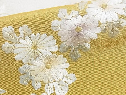 平和屋本店●極上 訪問着 総刺繍 吉祥草花文 暈し染め 金糸 ロング丈 正絹 逸品 KAAA1051kk4