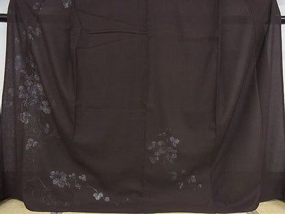 平和屋本店■極上　訪問着　無双仕立て　紗袷　紗×絽　手描き　葡萄　反端付き　正絹　逸品　未使用　KAAA1059kk4