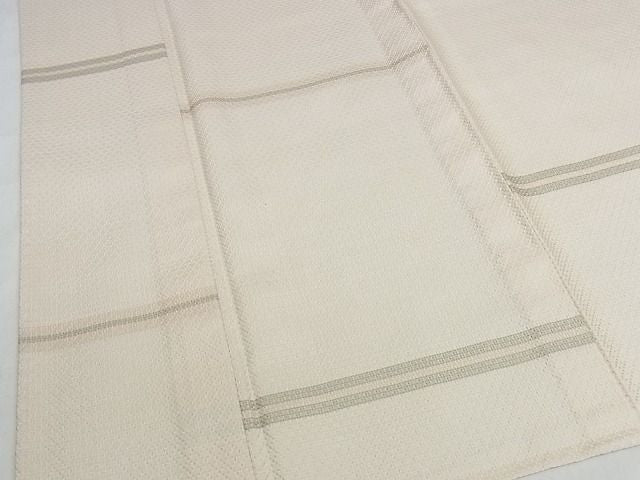 平和屋本店▽極上　本場与那国花織　草木染　手織　紬　単衣　縞　証紙付き　ロング丈　正絹　逸品　KAAA1067kk4