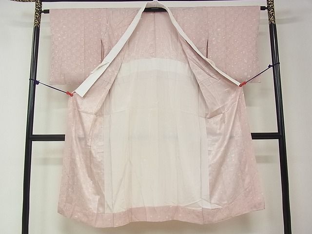 正絹　長襦袢　変わり市松　立波文　無双袖仕立て　ほぼ未使用 平和屋着物□上質な長襦袢 無双仕立て 市松舞花文 逸品 DAAB1938jm