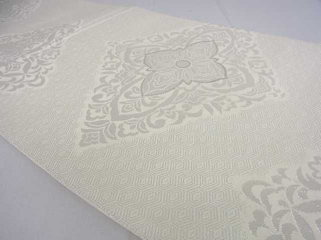 平和屋着物◎六通柄袋帯 花菱文 銀糸 逸品 DAAD0949ar