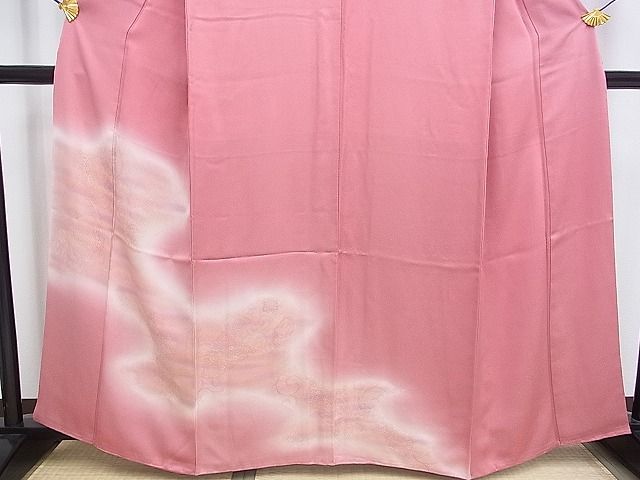 平和屋着物■色留訪問着　霞花唐草文　正絹　逸品　DAAD5443rt