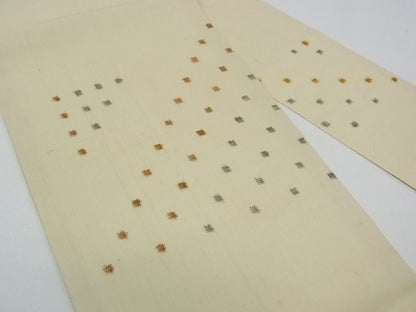 期間限定セール35％off■極上　夏物　銀座もとじ　九寸名古屋帯　絣文様　たとう紙付き　逸品　CZAA0239s4