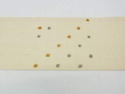 期間限定セール35％off■極上　夏物　銀座もとじ　九寸名古屋帯　絣文様　たとう紙付き　逸品　CZAA0239s4
