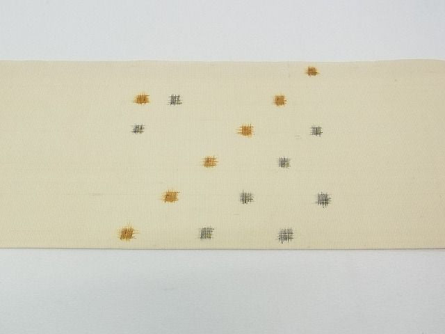 期間限定セール35％off■極上　夏物　銀座もとじ　九寸名古屋帯　絣文様　たとう紙付き　逸品　CZAA0239s4
