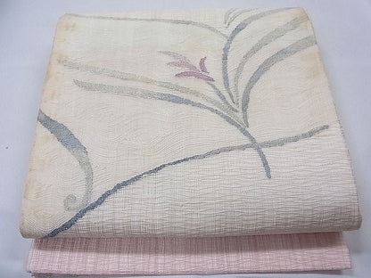 平和屋着物■夏物 太鼓柄袋帯 草花文 金糸 逸品 CAAD9898th