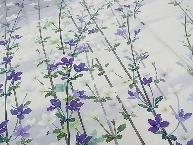 平和屋本店●極上 十日町 加賀草木友禅の第一人者 田村哲彦 訪問着 枝花文 暈し染め 逸品 CZAA0247s4