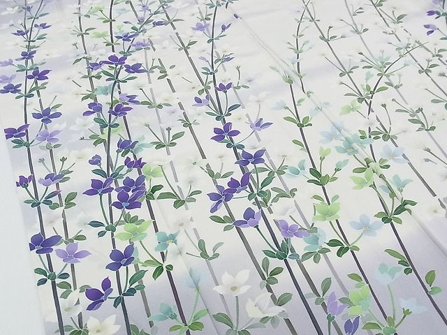 平和屋本店●極上 十日町 加賀草木友禅の第一人者 田村哲彦 訪問着 枝花文 暈し染め 逸品 CZAA0247s4