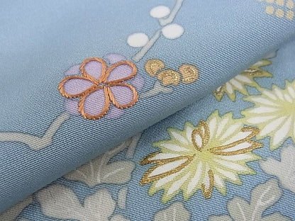 平和屋本店■極上　創業460年・千總　訪問着　刺繍　草花文　金彩　逸品　CZAA0251s4