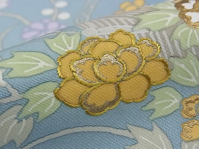 平和屋本店■極上　創業460年・千總　訪問着　刺繍　草花文　金彩　逸品　CZAA0251s4