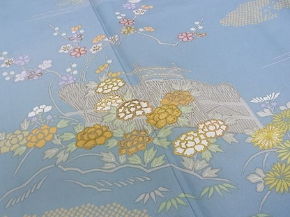 平和屋本店■極上　創業460年・千總　訪問着　刺繍　草花文　金彩　逸品　CZAA0251s4