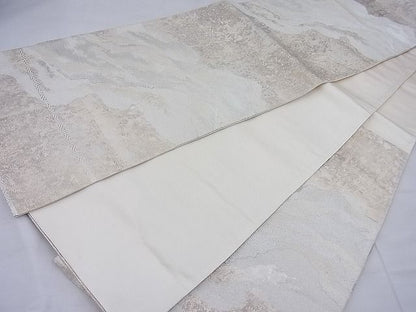 平和屋着物◎六通柄袋帯 綿彩つづれ 霞文 銀糸 逸品 BAAE4351ea