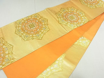 平和屋着物■六通柄袋帯 正倉院花文 金銀糸 逸品 DAAD3702sf