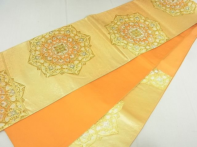 平和屋着物■六通柄袋帯 正倉院花文 金銀糸 逸品 DAAD3702sf