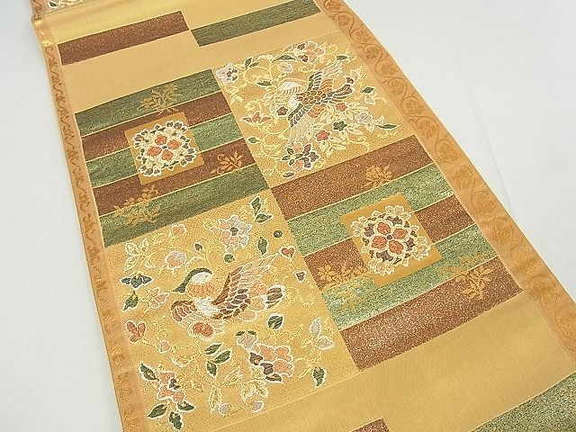 平和屋着物■六通柄袋帯 花鳥唐草文 金糸 逸品 DAAD3714sf