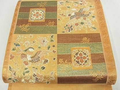 平和屋着物■六通柄袋帯 花鳥唐草文 金糸 逸品 DAAD3714sf