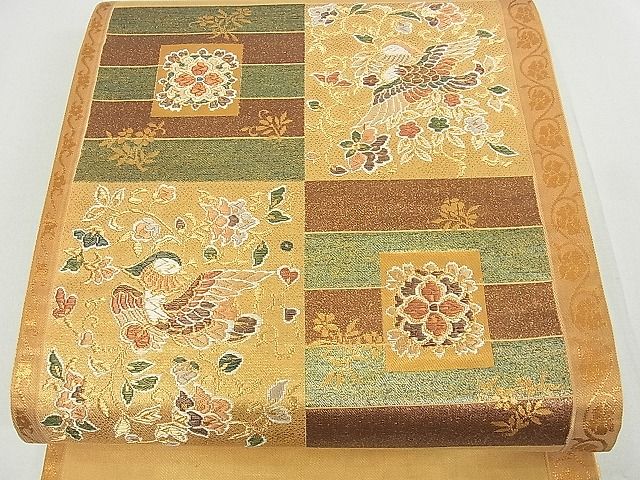 平和屋着物■六通柄袋帯 花鳥唐草文 金糸 逸品 DAAD3714sf