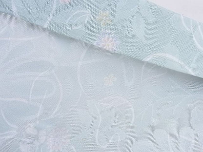 平和屋本店▽極上　スリーシーズン　春夏秋　塵除け　紋紗長羽織　草花文　反端付き　逸品　未使用　BAAF0418zb4