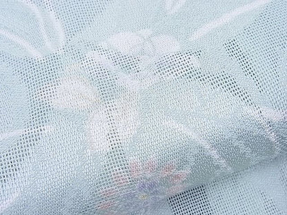 平和屋本店▽極上　スリーシーズン　春夏秋　塵除け　紋紗長羽織　草花文　反端付き　逸品　未使用　BAAF0418zb4