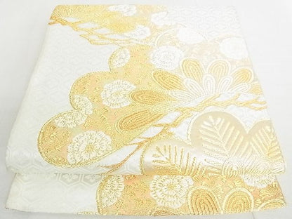 平和屋着物◎六通柄袋帯 花松文 金糸 逸品 DAAD4983sa