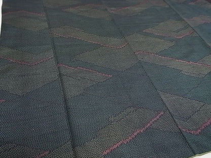 平和屋着物■上質な紬 幾何学文様 逸品 DAAD8771ya
