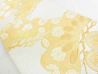 平和屋着物◎六通柄袋帯 花松文 金糸 逸品 DAAD4983sa