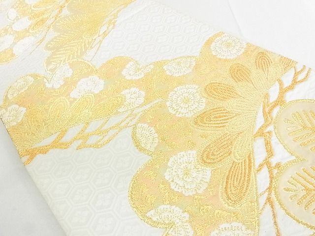 平和屋着物◎六通柄袋帯 花松文 金糸 逸品 DAAD4983sa