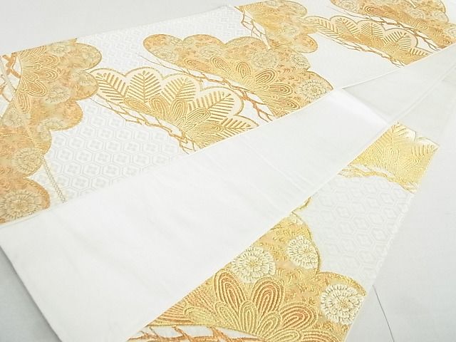 平和屋着物◎六通柄袋帯 花松文 金糸 逸品 DAAD4983sa