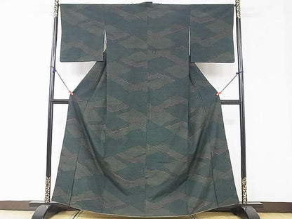 平和屋着物■上質な紬 幾何学文様 逸品 DAAD8771ya