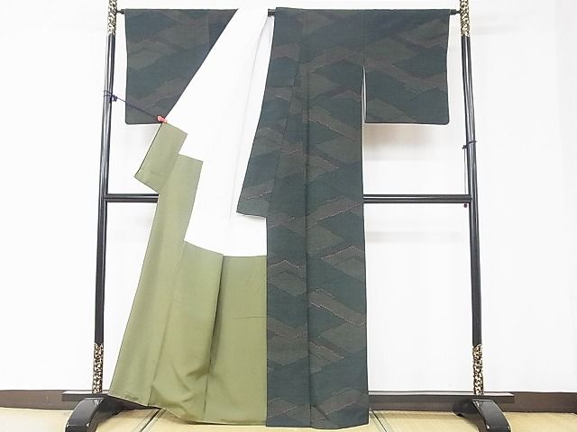 平和屋着物■上質な紬 幾何学文様 逸品 DAAD8771ya