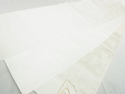 平和屋着物◎太鼓柄袋帯 駒刺繍 総刺繍 檜扇源氏車花文 金銀糸 逸品 DAAE8016sa