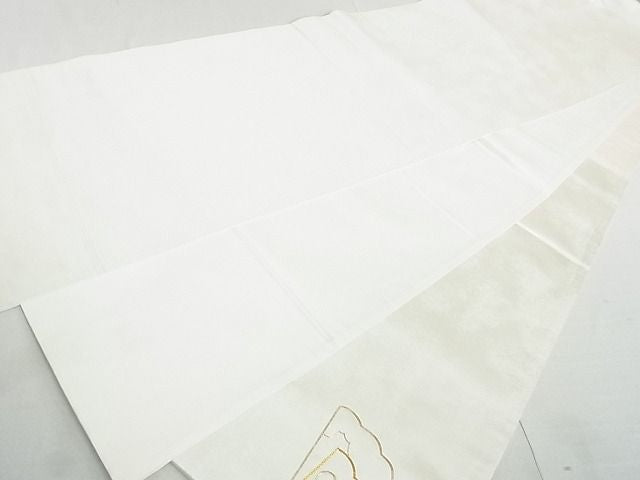 平和屋着物◎太鼓柄袋帯 駒刺繍 総刺繍 檜扇源氏車花文 金銀糸 逸品 DAAE8016sa